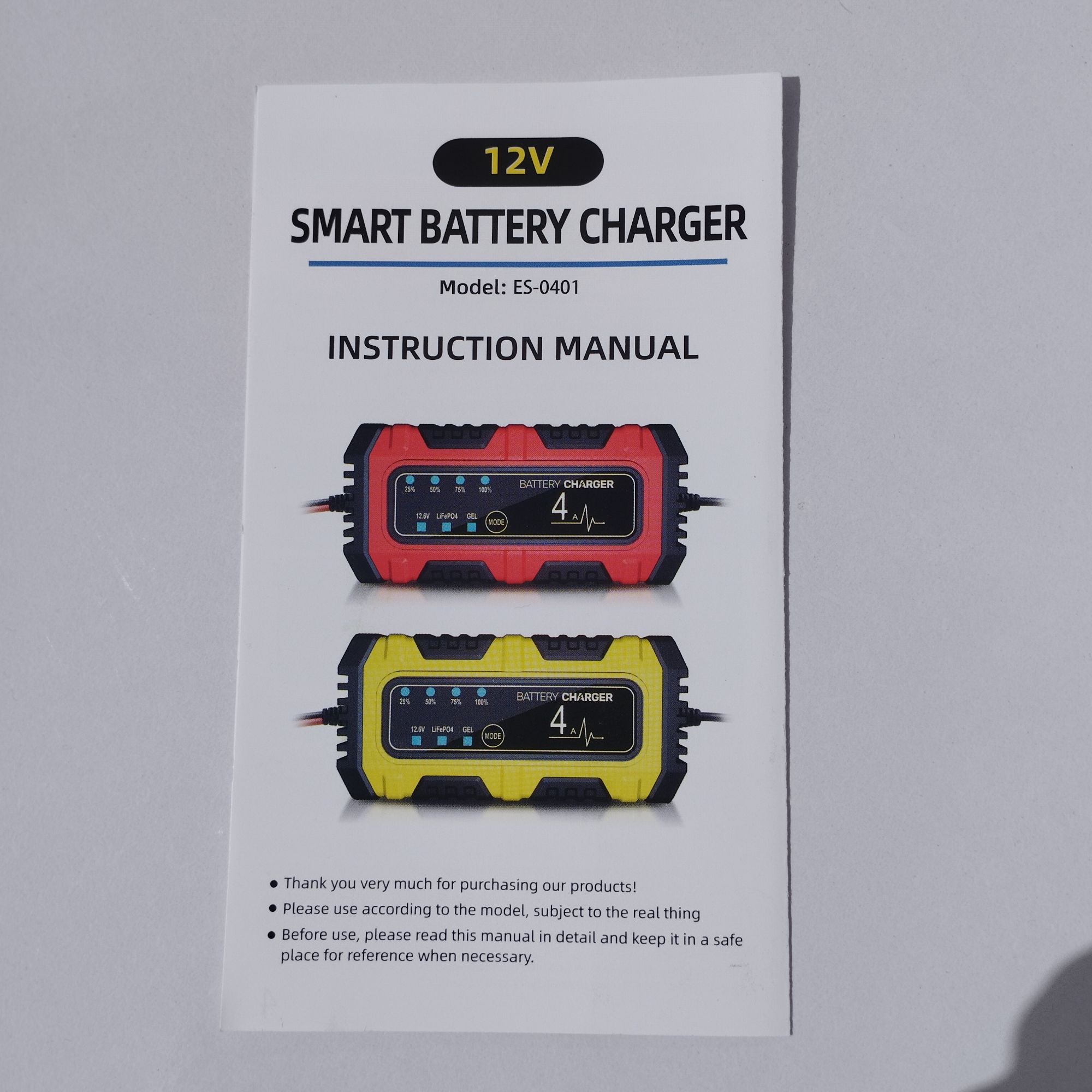 12V 4A Digital Universal Automatic Battery Charger For Car, motor cycle, DC Fan Battery Charger Support Lithium battery, Gel Battery Aced Battery, Dry Battery Automatic Cut Of on Full Charge
