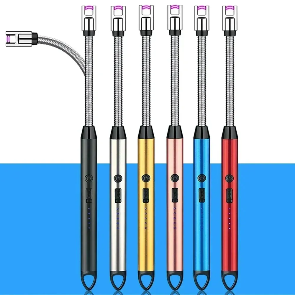 Electric Arc USB Rechargeable Flameless Arc Lighter Flexible and Windproof for Candles, Hiking, Camping, Kitchen, Fireplaces 360 degree free rotation