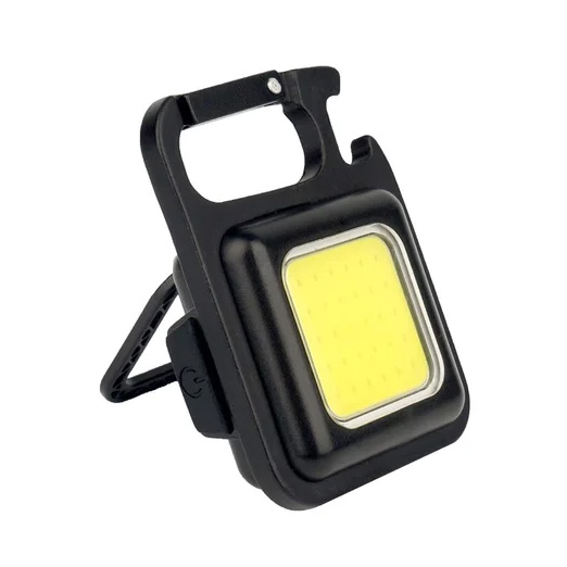 COB Rechargeable Keychain Flashlight - Super Bright Mini LED Work Light with Magnet Base, Bottle Opener & Foldable Bracket | Portable Pocket Torch Light for Camping, Fishing & Emergency Use