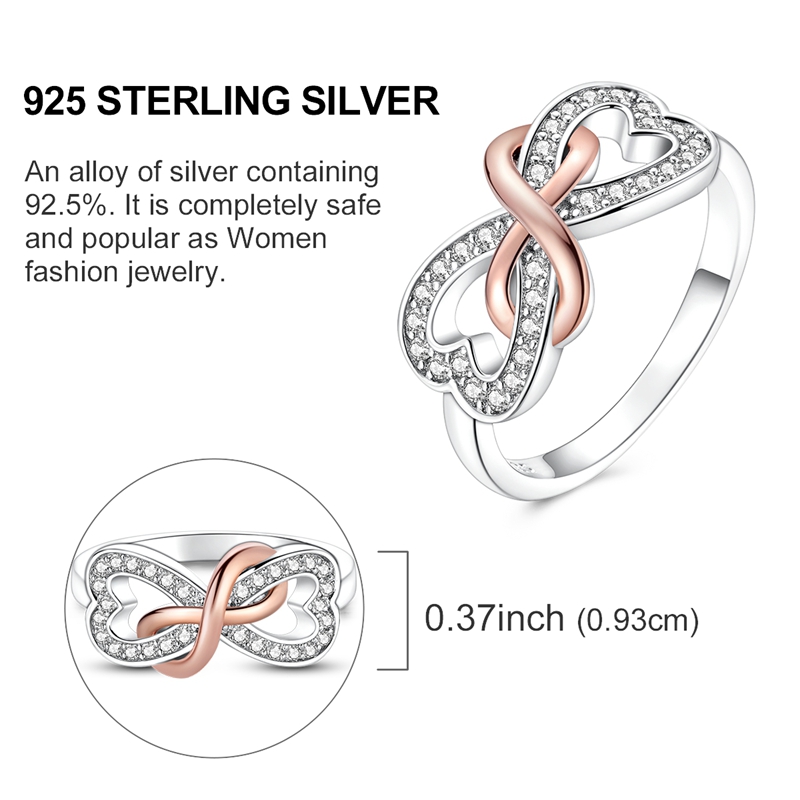 Original 925 Silver Ring Sparking Infinite Love Starry Night Rings For Women Girls Jewelry Birthday Anniversary Engagement 