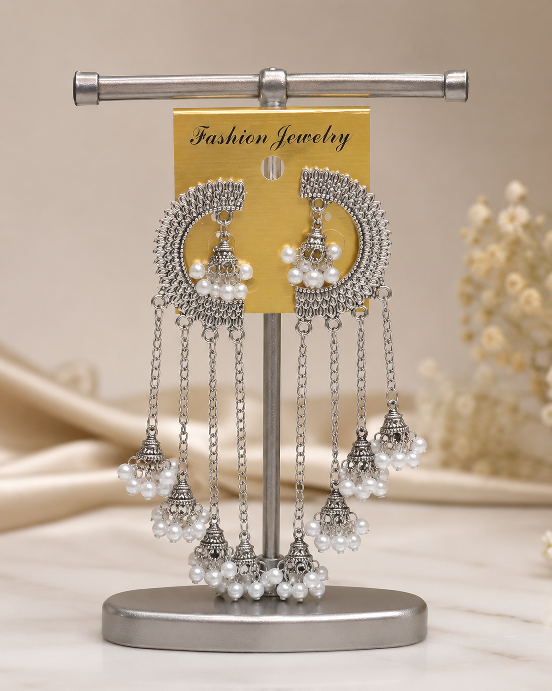 Premium Chandbali Jhumka Drop Earrings