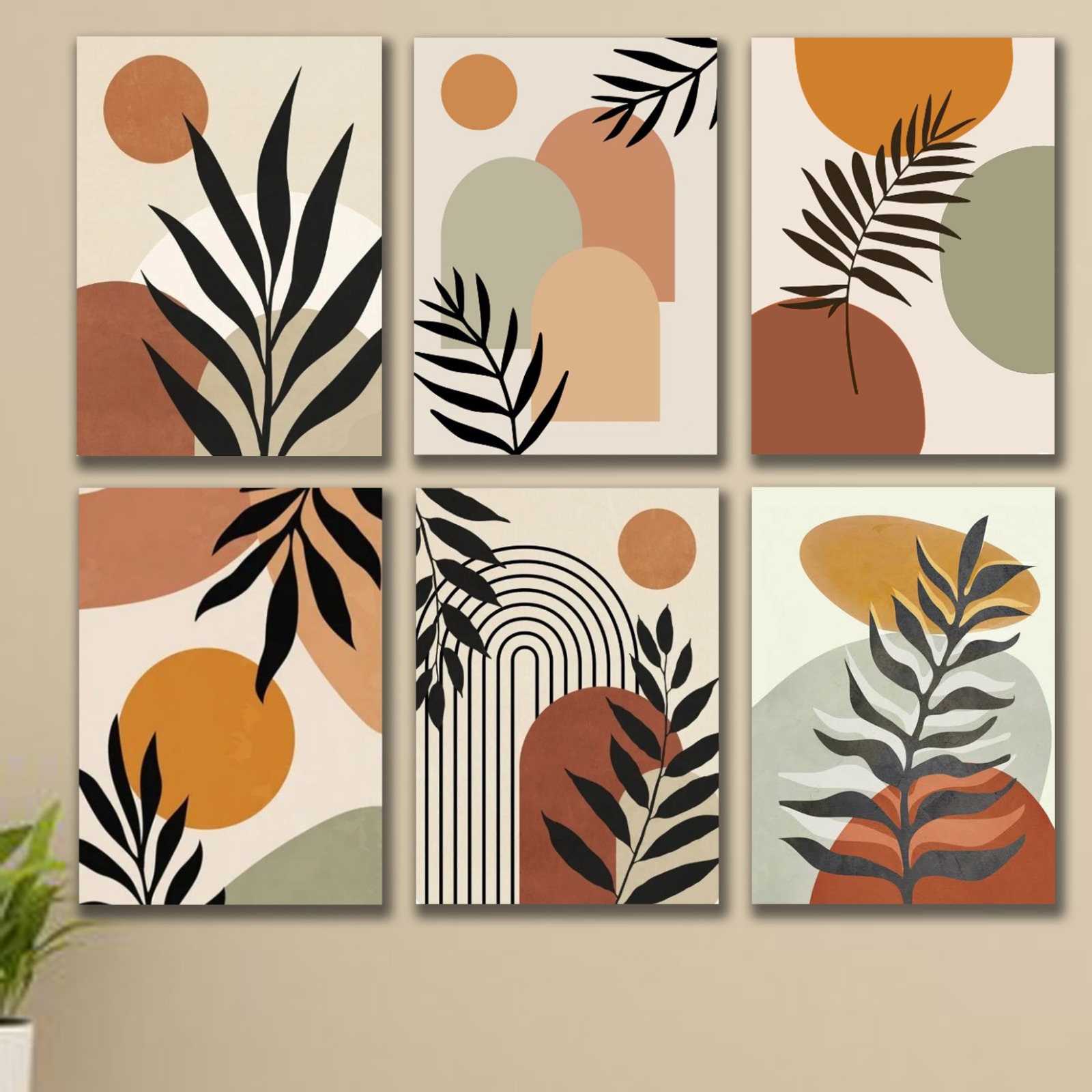 Set of 6 Abstract Wall Art Frames