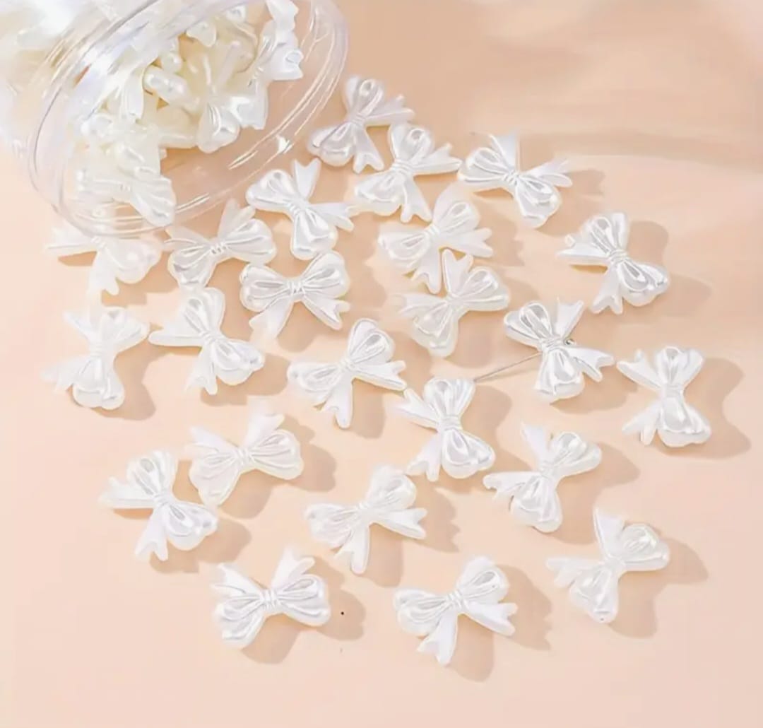 pearl bow charm / colorful bow charm / charm for diy or jewelry making / bow charm