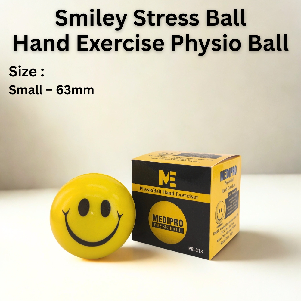 Hand Exercise Physio Ball Smiley Face Soft Grip Stress Relief Ball with Box 63mm Size 1 to 6 Pcs for Finger Training Hand Grip Strength Relaxation Dexterity Practice for Home Office Study School Educational Learning Science & Fitness Activities Medipro