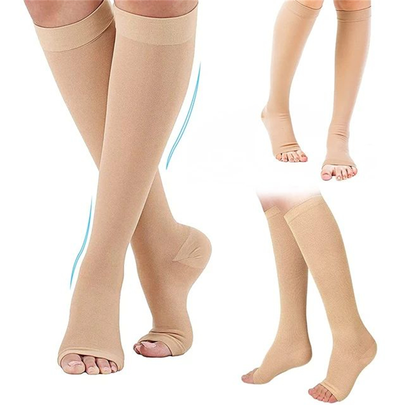 1 Pairs S-XXL Compression Socks Medical Prevent Varicose Veins Toeless Support Hose for Women Men