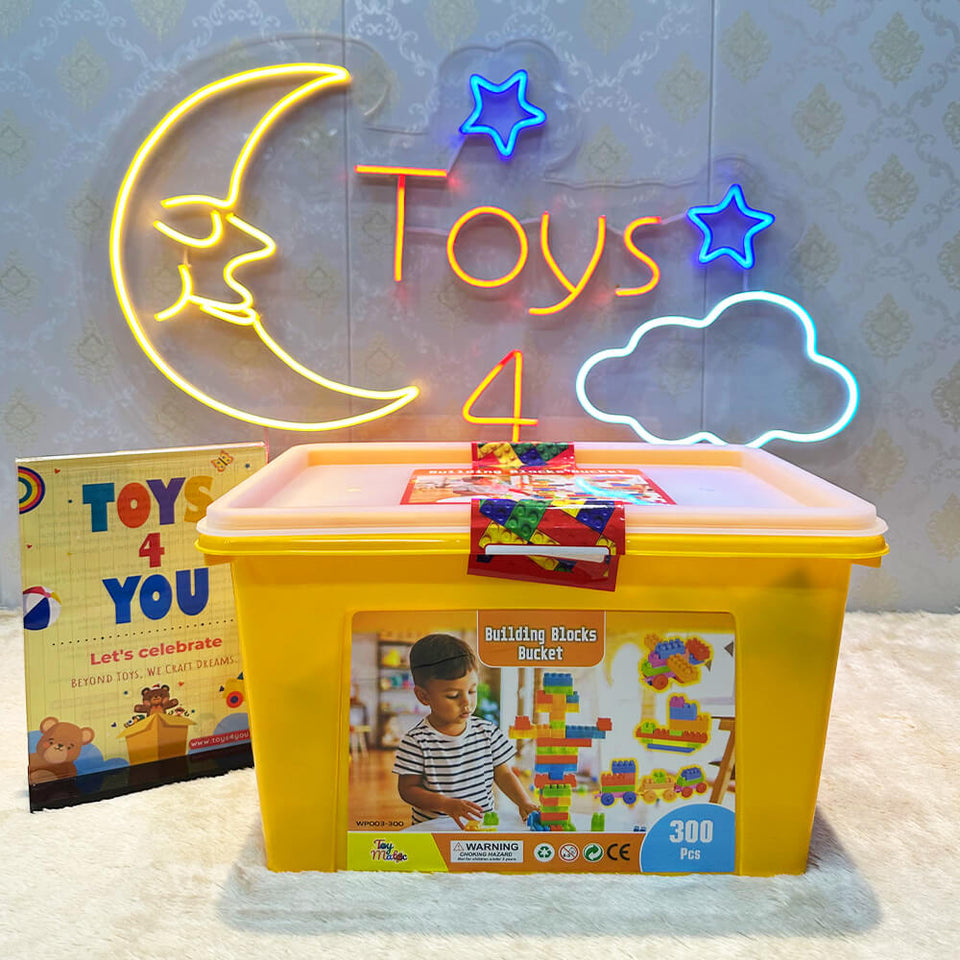 Building Blocks Bucket for Kids | Colorful Construction Blocks | Creative STEM Learning Toy | Gift for Boys Girls | Durable Plastic Bricks - Educational Toys