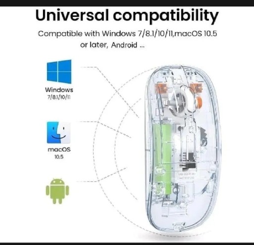 Transparent Wireless + Bluetooth Dual-Mode Rechargeable Mouse