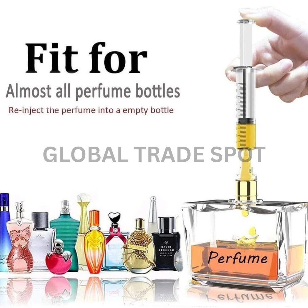 Perfume Refill Tools Kit with 5ml Syringe Extractor 3ml Pipette droppers Plastic Funnel Long Nozzle & Converter for Fragrance Transfer Travel DIY Study & Educational Use – For refillable/open bottles only (not crimped/sealed). Variations sold separately