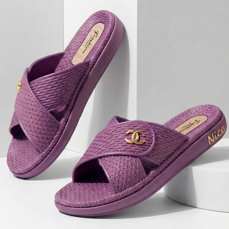 Rubber House Slippers for Women, Soft and Comfortable Flip Flops and Slides