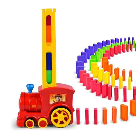 Kid's Domino Train Blocks Set, domino train blocks set building and stacking toy, Automatic Domino Train Set Kids Toy with Light and Sound Construction image 6