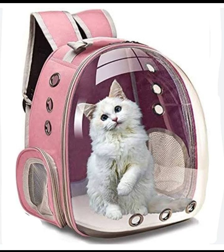 Cat Backpack Carrier - Bubble - ,Large Transparent Pet Backpack Bag - ,Portable - Ventilated Carry Backpack for Cat - Small Dog - Airline Approved Waterproof Pet Carrier Bag - For Hiking Outdoor Use ( MULTI COLOUR )