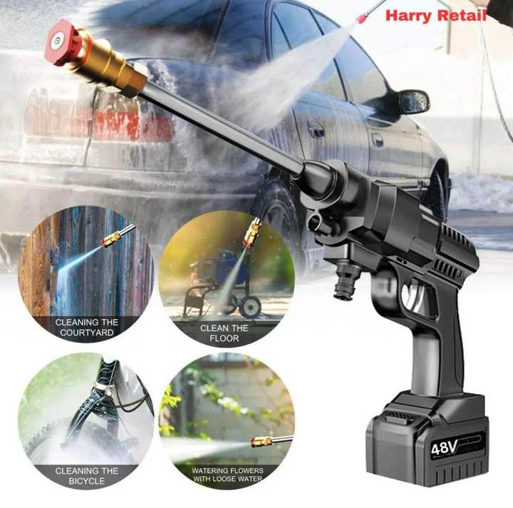 Rechargeable Pressure Washer Gun | Cordless High Pressure Water Spray Gun | Portable Car & Bike Washing Machine | USB Battery Powered