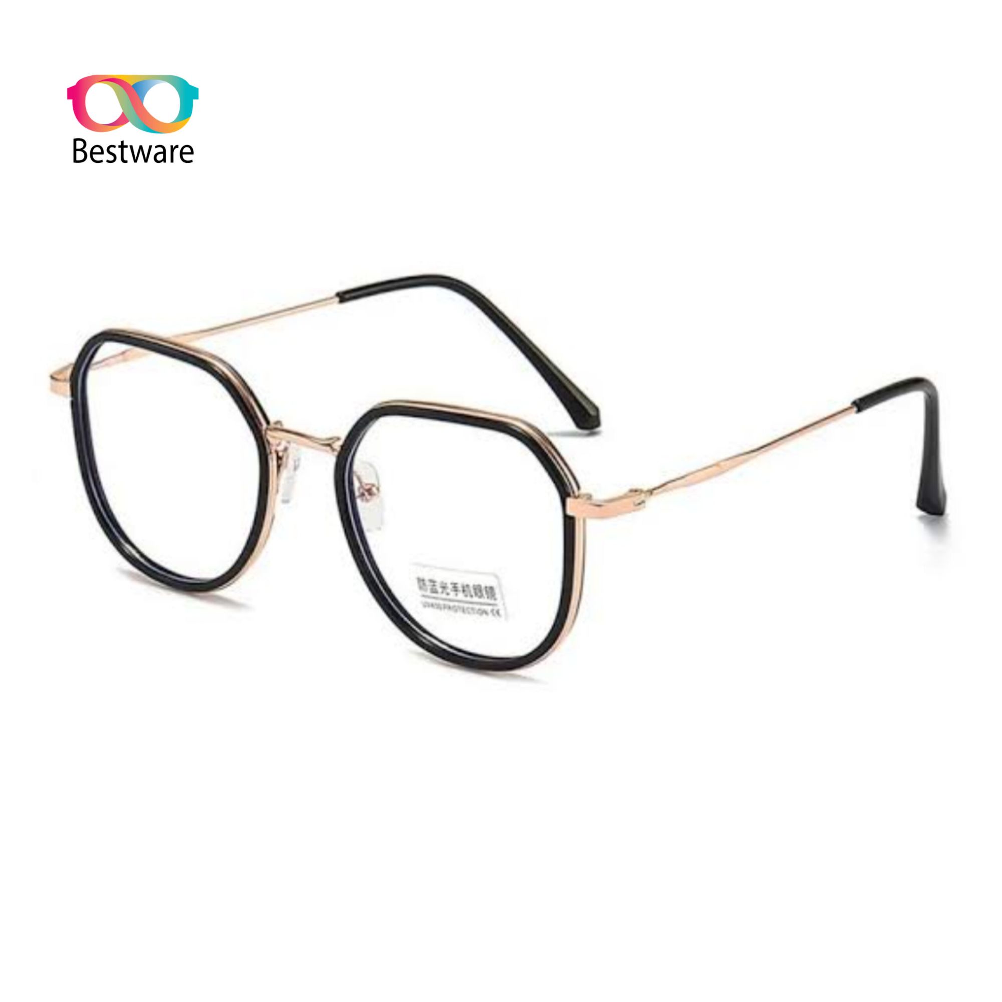 New Korean Retro Style Metal Golden Black Round Eye Glasses for Men/Women. Best Glasses for Girls/Boys. Top Trending Best Eyewear Glasses.