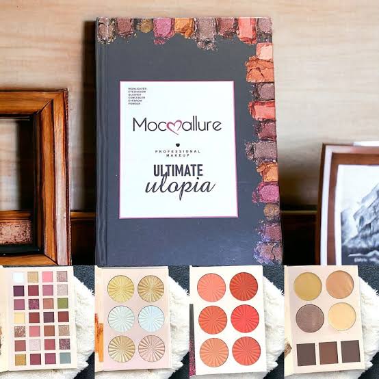 all in one 4 fold book pallette eyeshadow,blushon, highlighters, contour and concealers