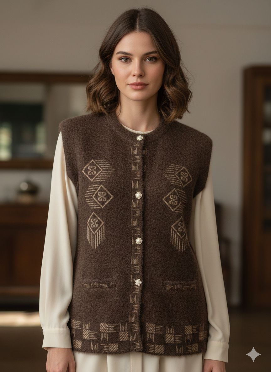 Crystal Wool ladies Sweater without Sleeves