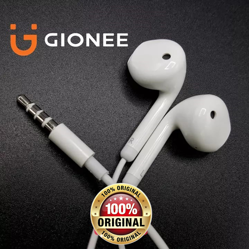 Gionee 100% Original Handsfree - Deep Bass Sound - In-Ear Earphones with Mic - High Quality Wired Headset /High quality bass for android/earphone/Gaming handfree,crystal. clear audio /stereo sound earbuds