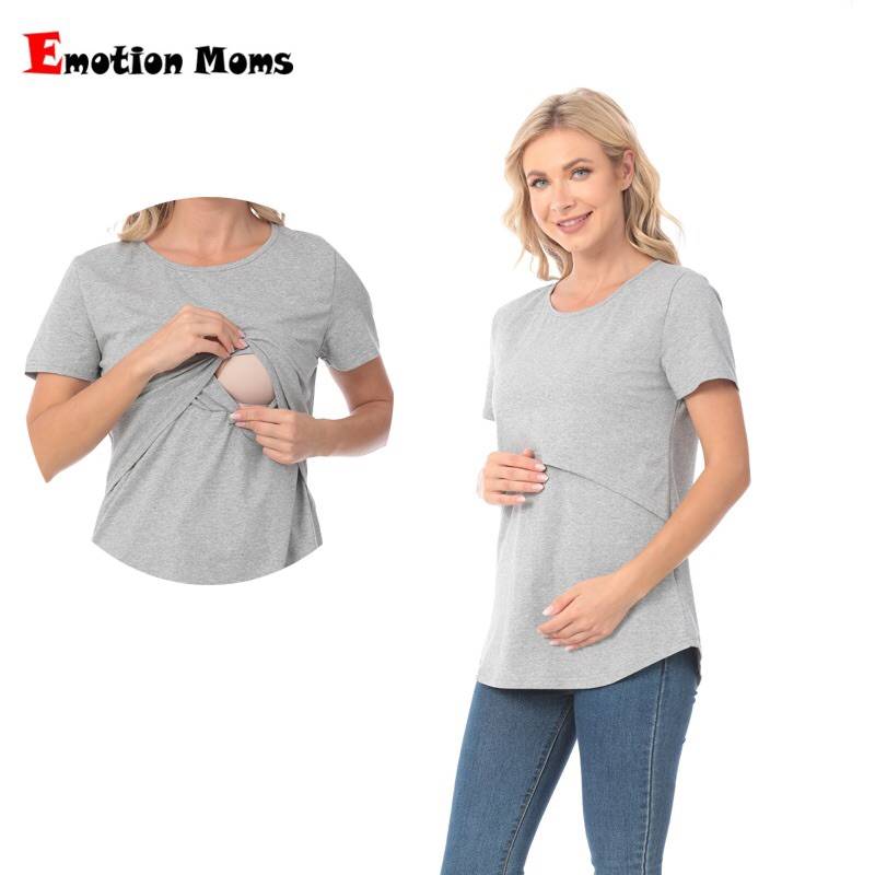 Summer Maternity Women Cute Funny Print T-shirt Pregnancy Wear Striped  Cartoon Baby Short Sleeve T-shirt Cotton Top Clothes for Pregnant Women