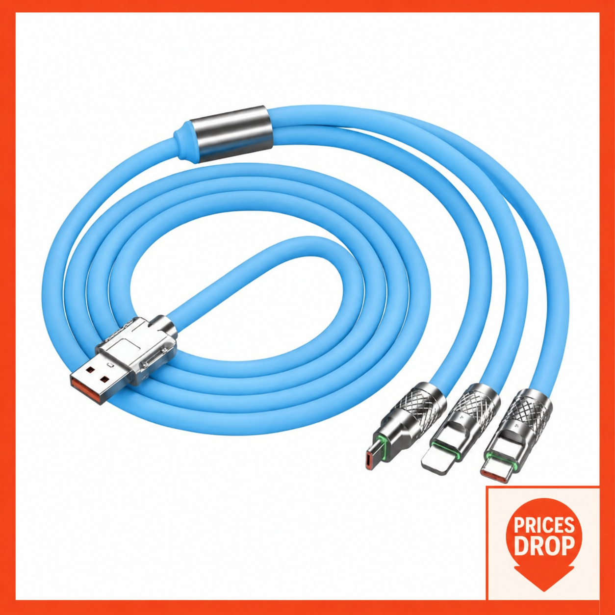 🔌 3 in 1 & 4 in 1 Charging Cable 0.2 | Multi USB Charging Cable | Fast Stable Charging Wire | Android Type-C Devices | Mobile & Power Bank Cable | Universal Charging Cable