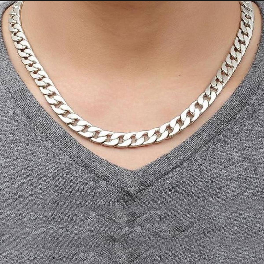 Men's 3D Vertical Nacklace Geometry Stainless steel Cuban Nacklace/ Chain  Temperman Neck chain Trendy Nacklace Gift For Men &Boys