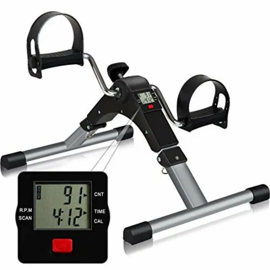 Mini Exercise Bike Pedal Exerciser for Home Gym Fitness, Portable Under Desk Cycle Machine for Legs & Arms Workout, Adjustable Resistance Foot Pedal Trainer for Physiotherapy Rehabilitation & Indoor Cardio Equipment