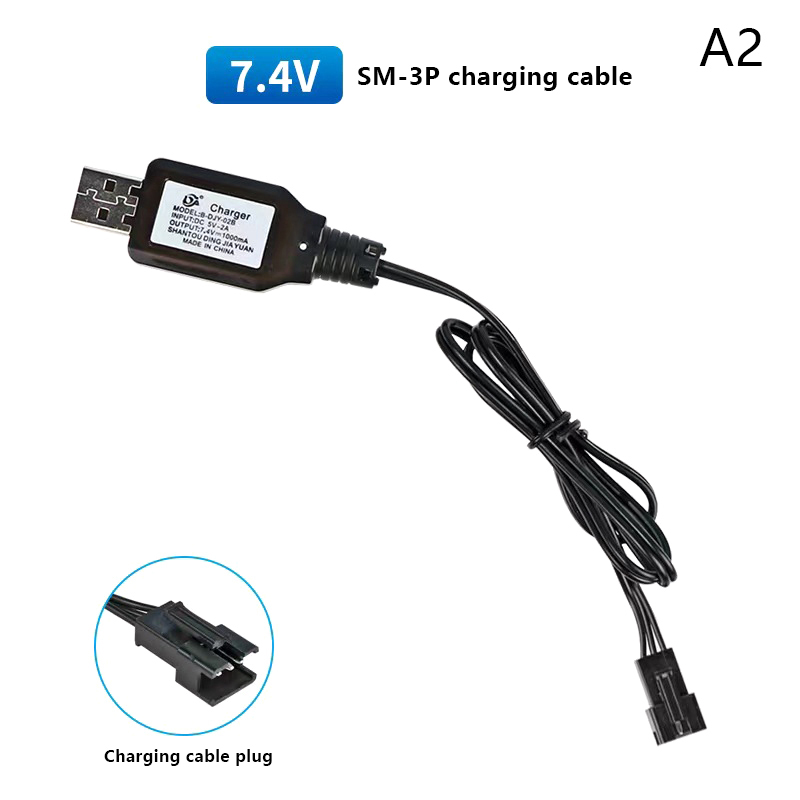 1PC 7.4V (3.7V X2) Charger SM-2P/3P SM-4P Reverse XH-3P/4P Li-ion Battery Electric RC Toys Car Boat USB Charge