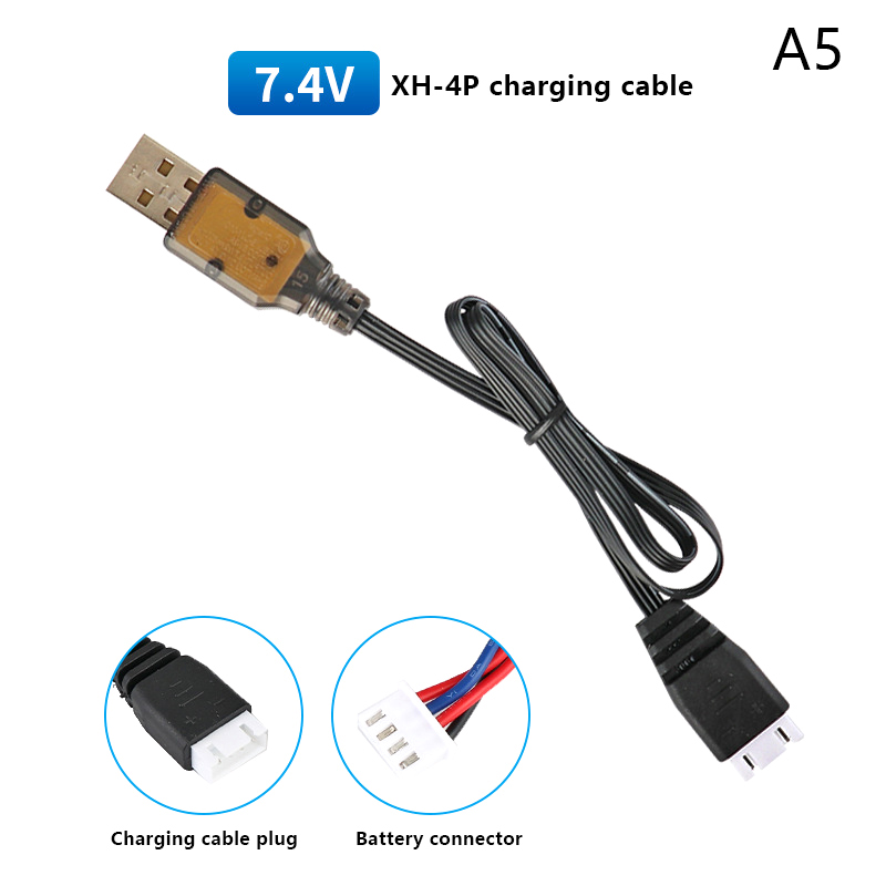 1PC 7.4V (3.7V X2) Charger SM-2P/3P SM-4P Reverse XH-3P/4P Li-ion Battery Electric RC Toys Car Boat USB Charge