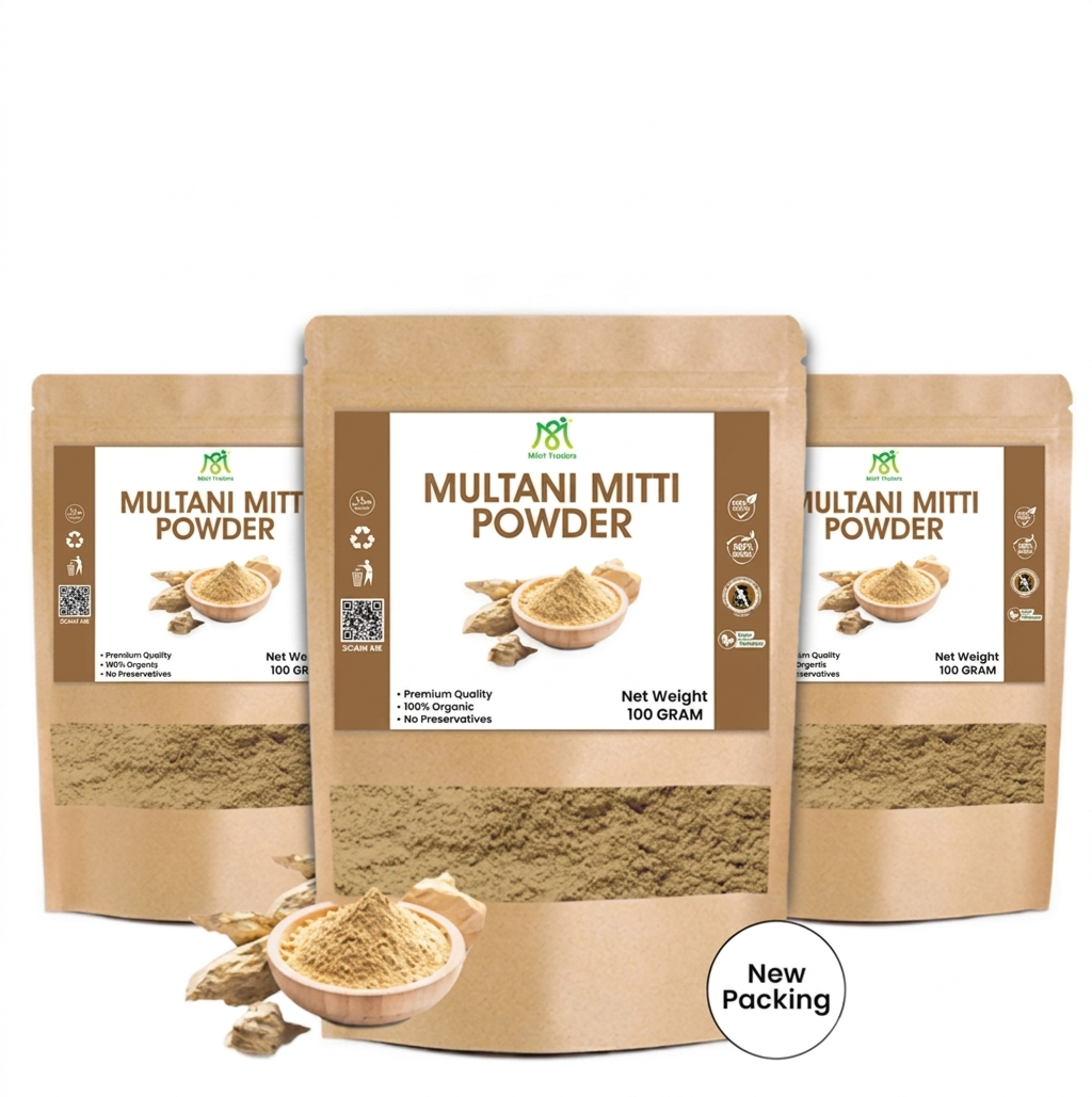 Multani Mitti Powder for Skin 100g Natural Fuller's Earth Face & Body Care for Deep Cleansing and Oil Control