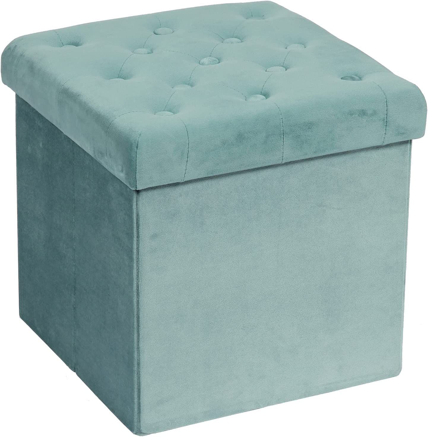 New Velvet Ottoman Storage Benches Folding Stool Soft Cushion Footrest