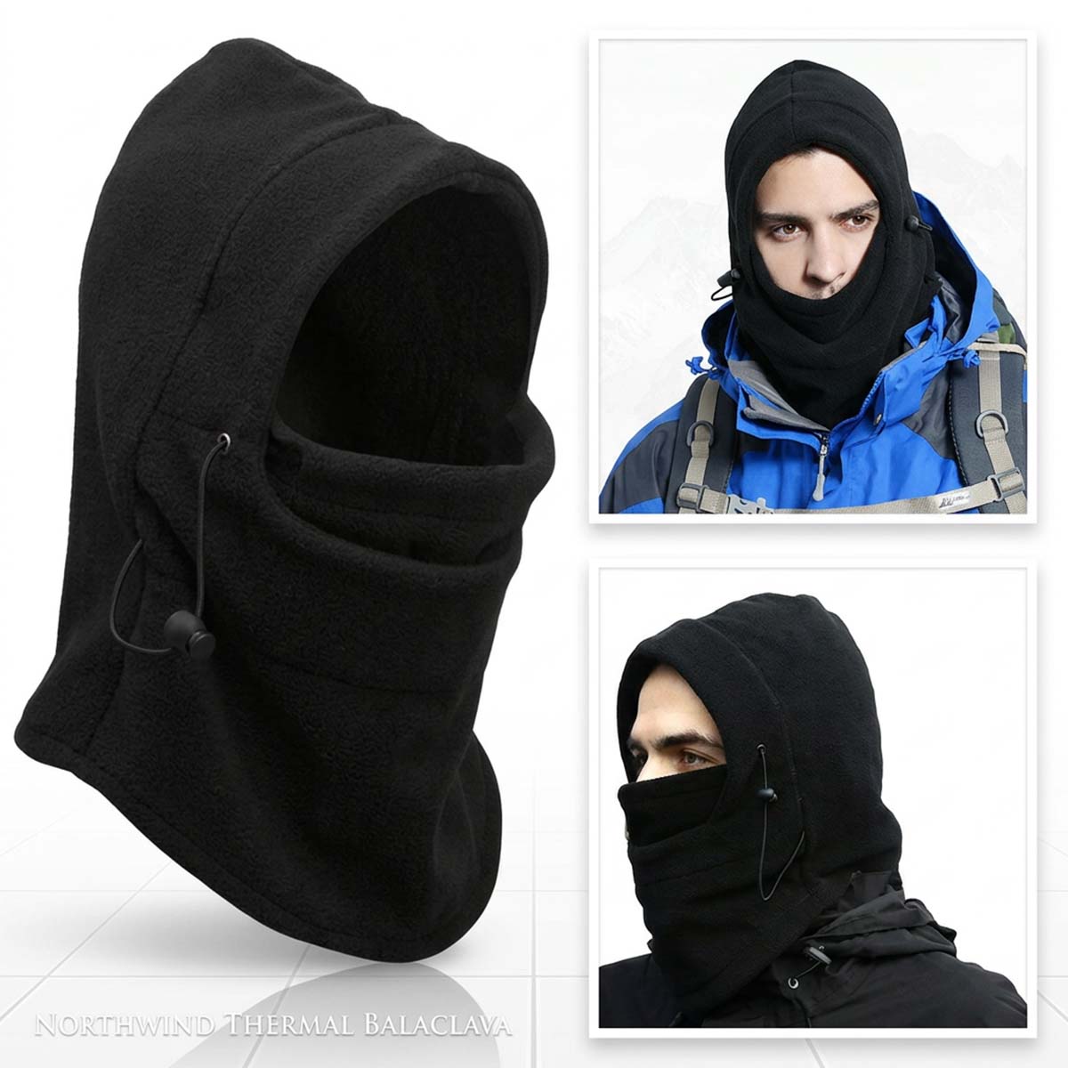 Thermal Fleece Balaclava Hat Hood Ski Bike Wind Stopper Mask Monkey Cap For Men Women Kids Adjustable Windproof Face