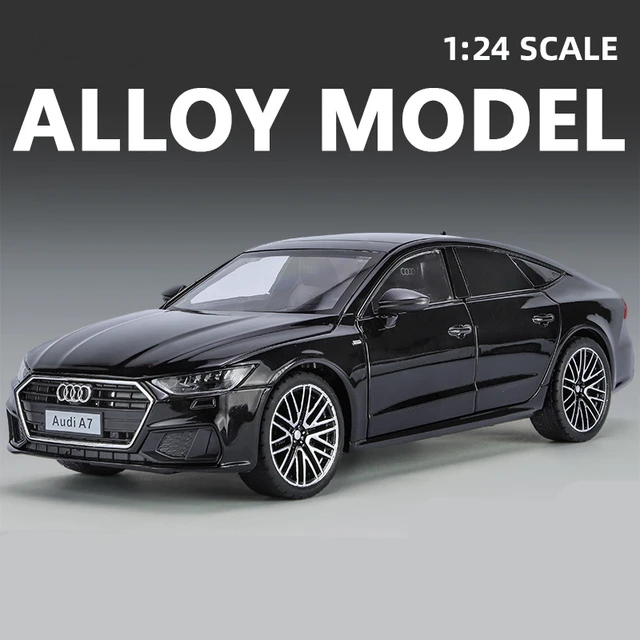 1:24 Audi A7 Toy Car Model Diecast Alloy Vehicle Miniature Pull Back Sound & Light Doors Openable Collection