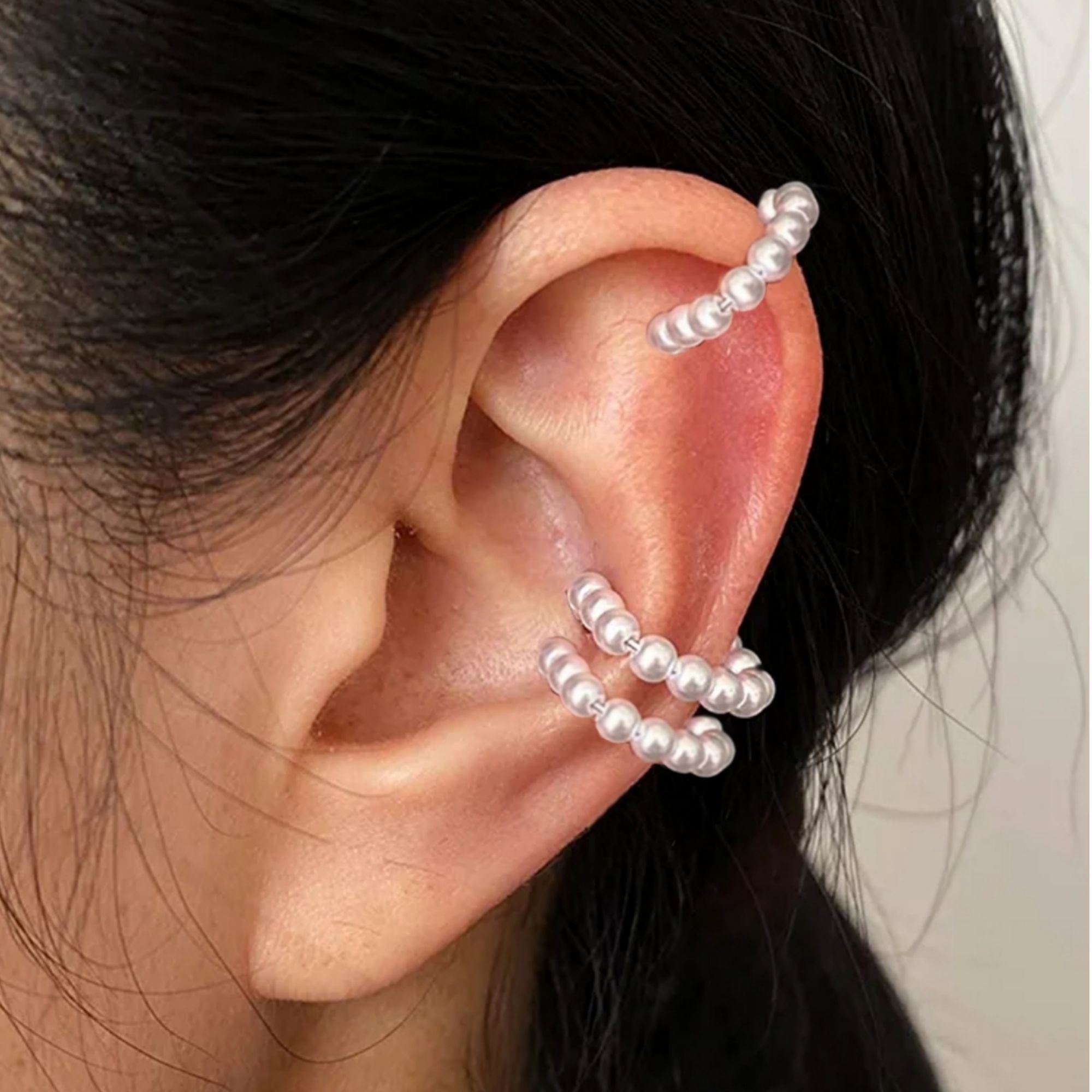 3Pairs Pearl Conch Ear Cuff Earrings • Non-Pierced Earrings • Pearl Ear  Cuffs • Ear Cuff No Piercing • Conch Earrings • Minimalist Earrings