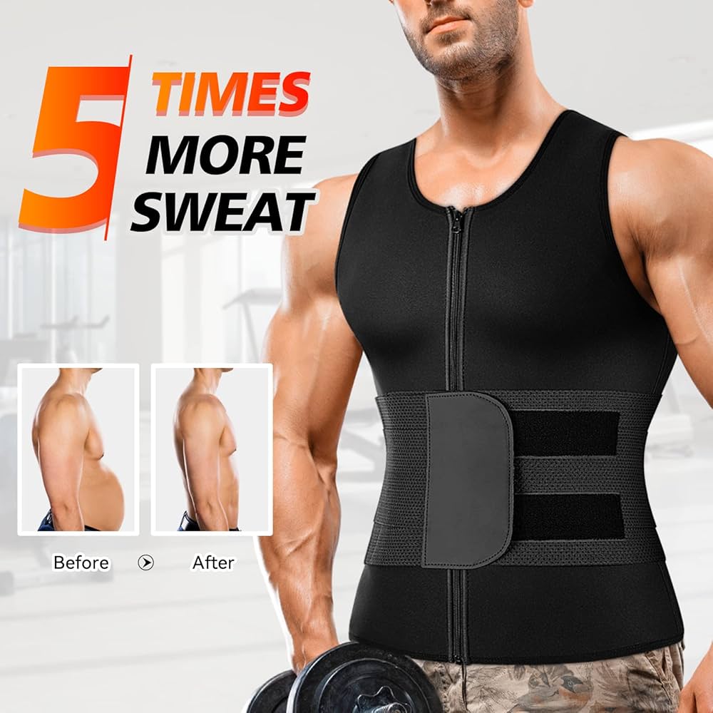 Men's Zipper Slimming Shirt | Neoprene Body Shaper for Weight Loss & Fitness | Belly Fat Burner | Compression Shirt for Gym & Running | Thermal Body Warmer | Durable & Comfortable"/Ziper shirt/Body Shaper for Men's/Shirt for winter