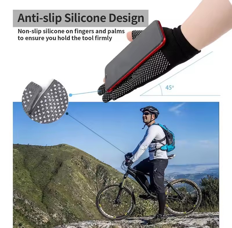 Summer Ice Silk Cycling Gloves UV Protection Touchscreen Sports Fitness Gloves