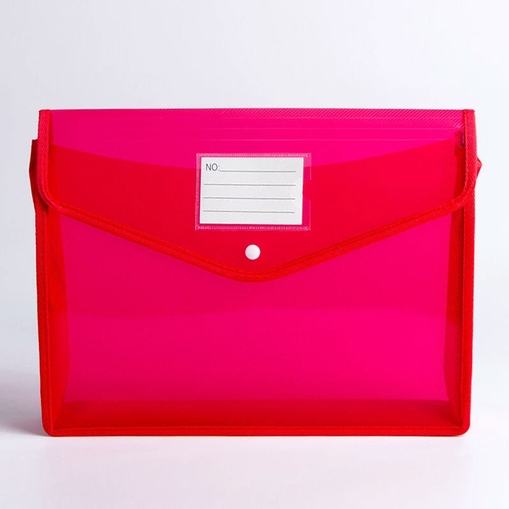A4 Plastic Document Bag (1-Pack), Large Capacity Expandable Document Bag, with Snap Closure, Transparent Document Storage Bag.