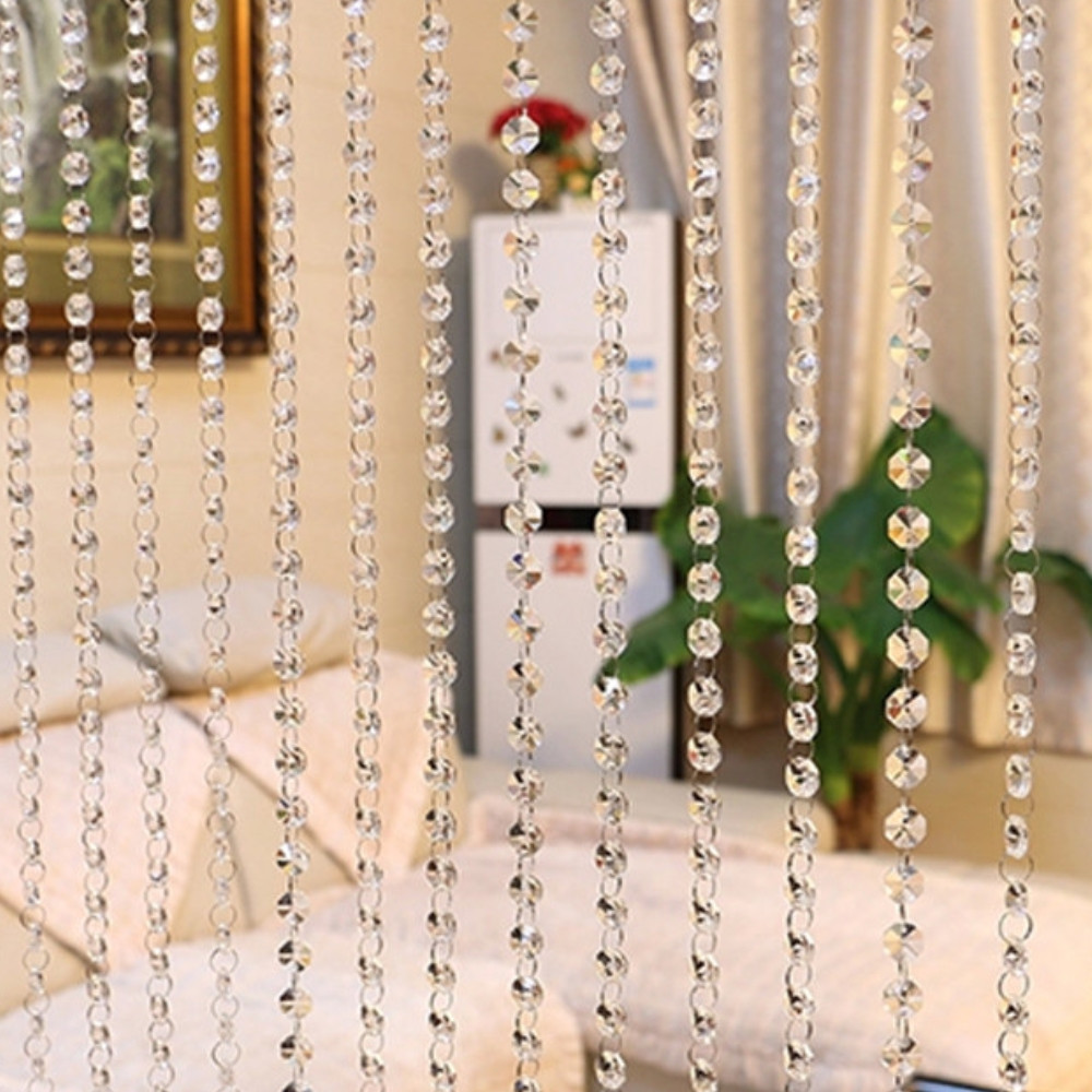 1PC 1M Luxury Crystal Beaded String Door Curtain Window Room Divider Home Decoration Drapes Living Room Window Curtain