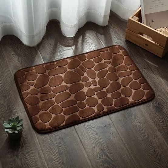 Memory Foam Bath Mat Cobblestone Bathroom Rugs Super Water Absorbent Bath Mats for Bathroom Machine Washable Bath Rugs 40X60CM