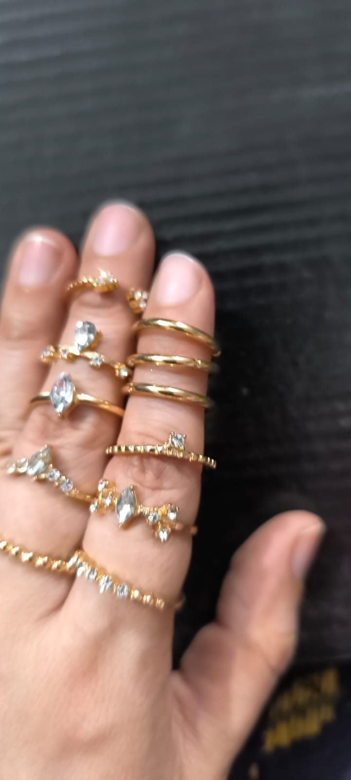 Girls rings with rhinestone trendy stylish jewellery for party engagment wedding gift set for women