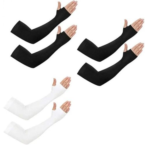 UV Protection Cooling Arm Sleeves For Men And Women Summer Compression Sports Arm Warmers With Thumb Hole Cycling