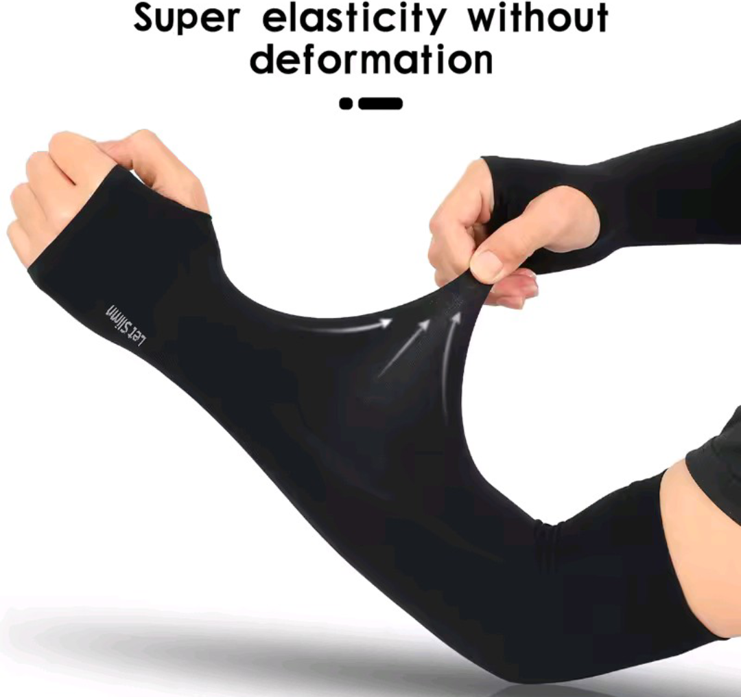 UV Protection Cooling Arm Sleeves For Men And Women Summer Compression Sports Arm Warmers With Thumb Hole Cycling