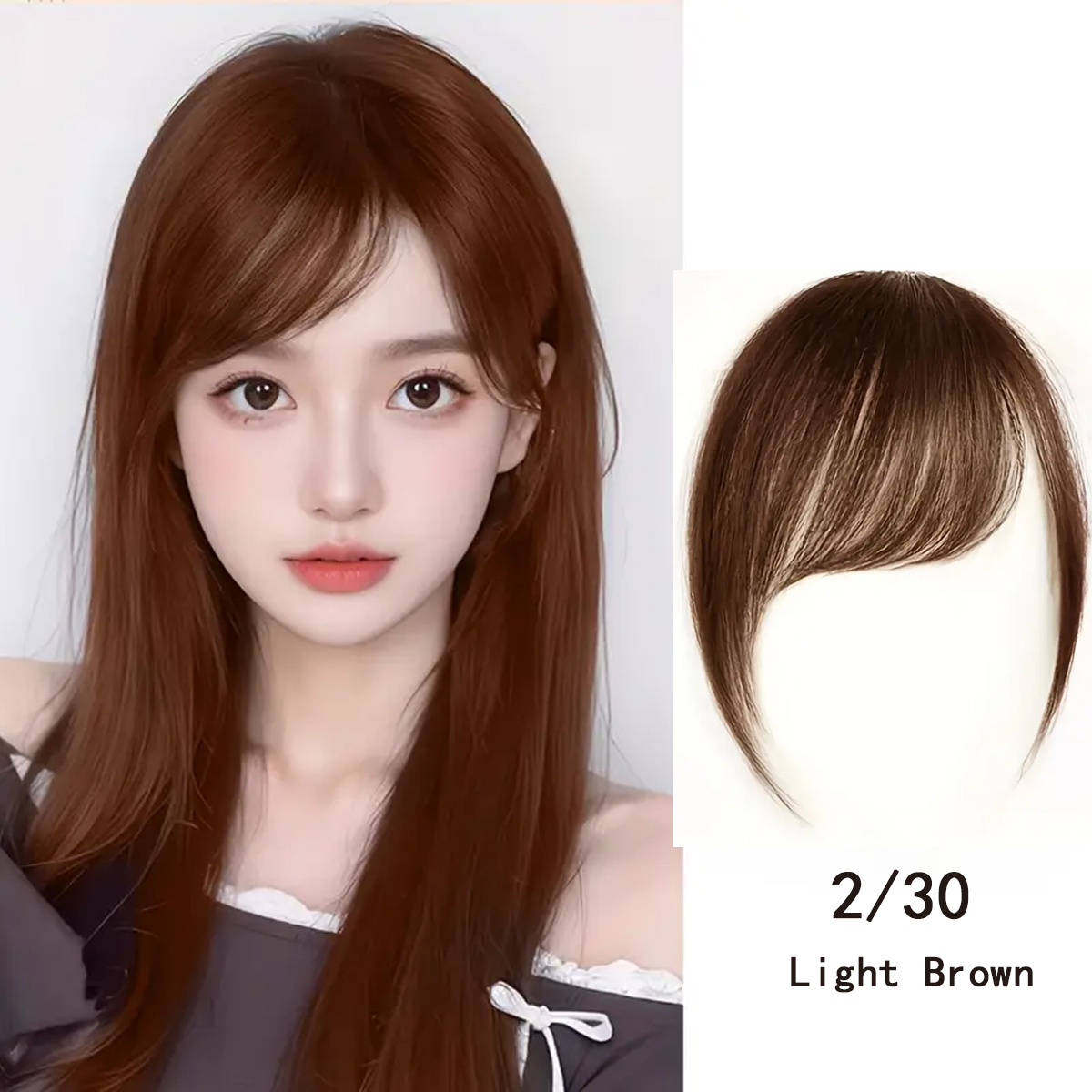 Synthetic Slanted Bangs Short Brown Black Fake Hair Fringe Extension Clip In Hairpieces Accessories for Women Girl