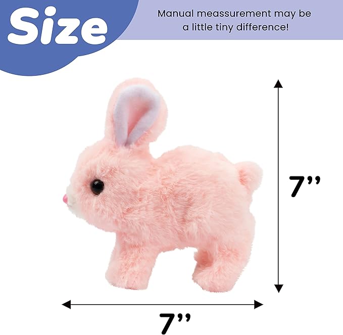 Rabbit Toy Soft Fur Realistic Walking, Talking Bunny with Sounds and Movements, Electronic Robot pet Toy for Kids, Gift for Toddlers Birthday