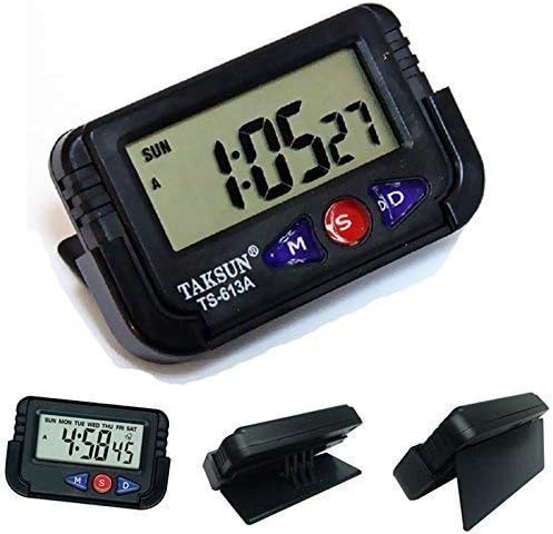New Digital LCD Alarm Table Desk Car Calendar Clock Timer Stopwatch(Medium) (BlackColour, 1 pc)
