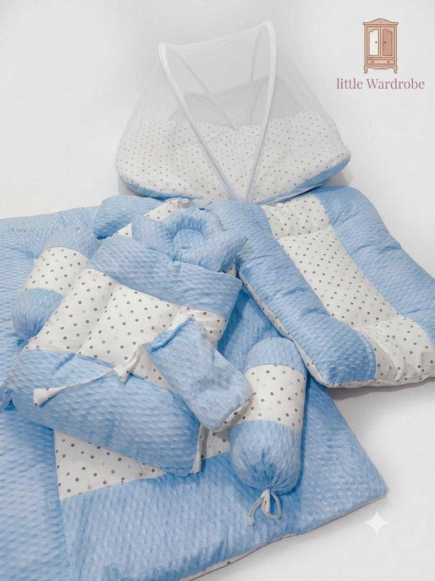 New High quality baby 8pcs new born baby bister set in premium Quality in random colours and designs by little Wardrobe