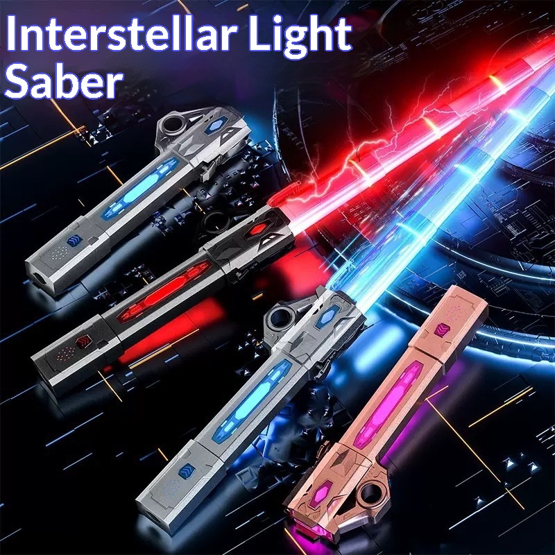 Children's boy laser sword planet telescopic light-up sword two-in-one multicolor flashing fluorescent stick toy 