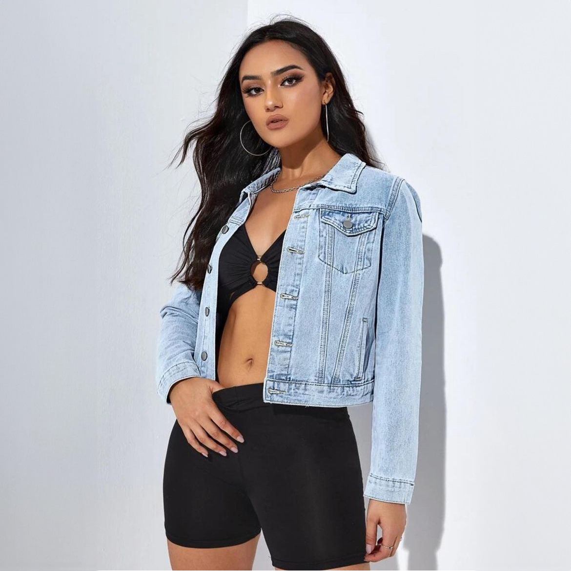 Classic Vintage Denim Jacket for Women | Casual & Party Wear | Slim Fit Western Style