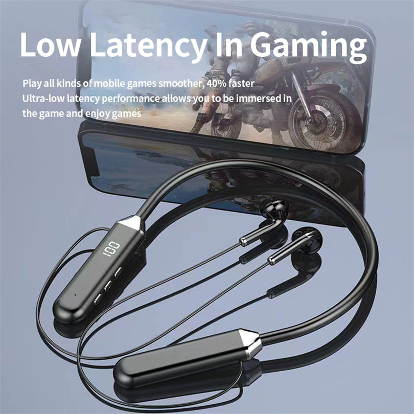 Waterproof Sports Neckbands Wireless Earbuds: Bluetooth 5.0 Hi-Fi In-Ear Headphones