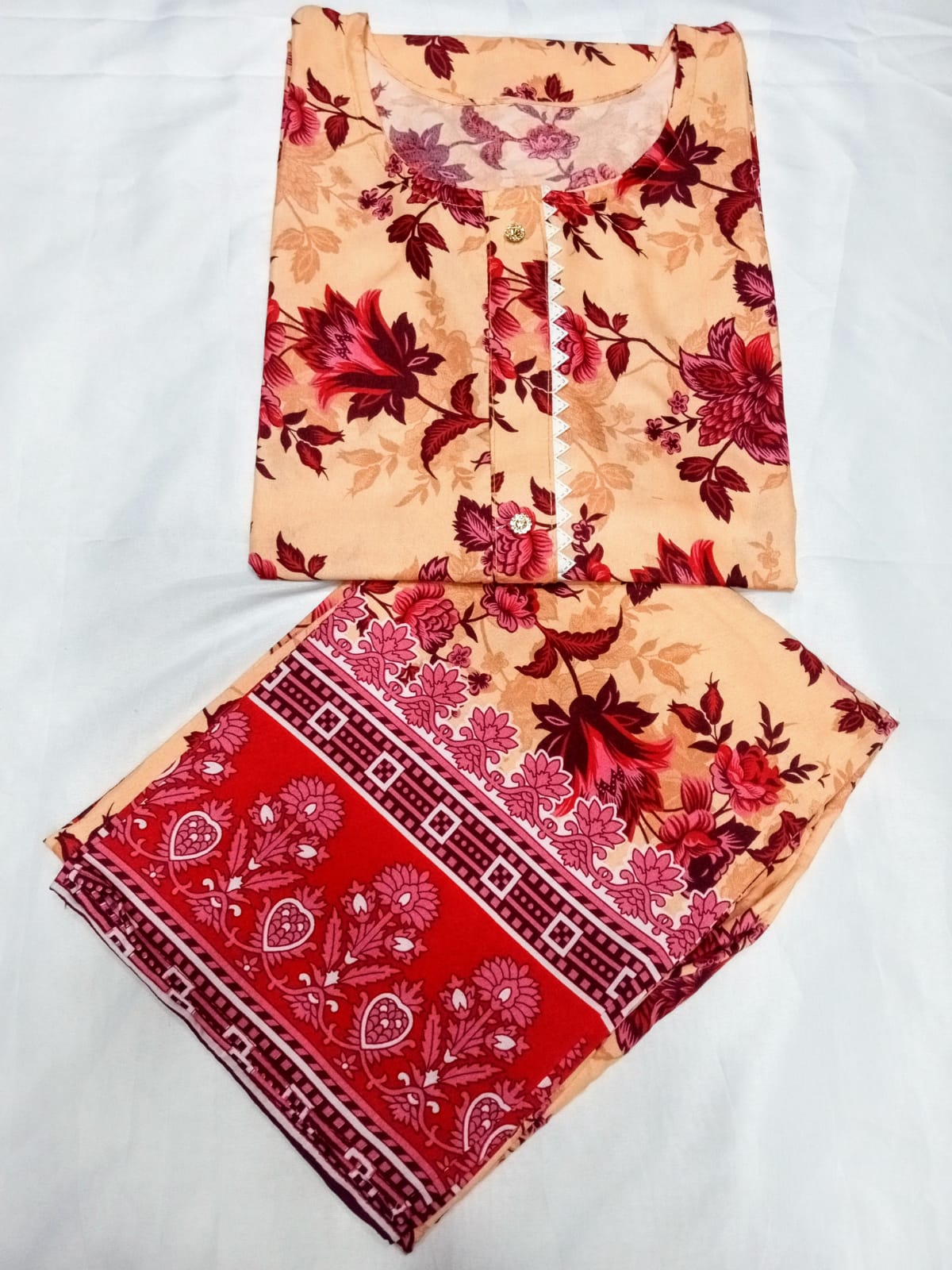 New Trendy Stitched Lawn Cotton 2pc Suit for Women - Summer Collection - Stitched Dresses for Women - Dress for Girls - Dresses for women - Clothes for Women - Women Dresses - Women Clothes - Suit for girls - 2pcs suit for women stitched - 2pc suit