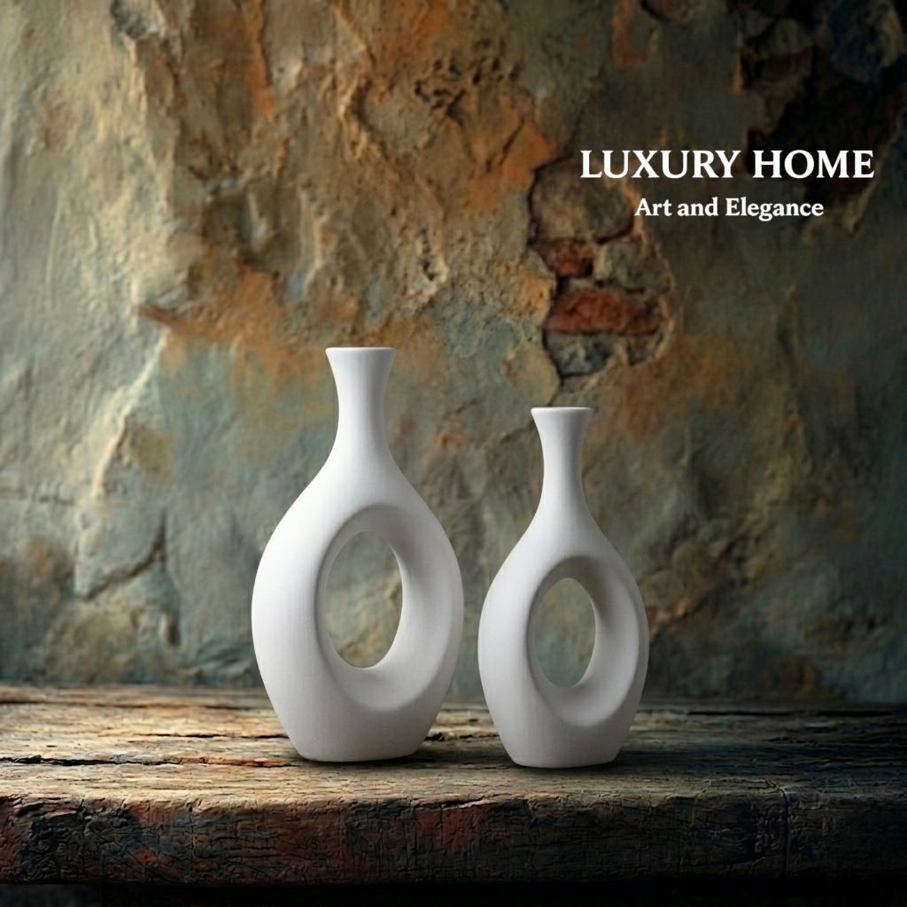 Ceramic Vase Set for Table | White Vases Ceramic | Flower Vases Big Size | Home Decoration Vases Vessels
