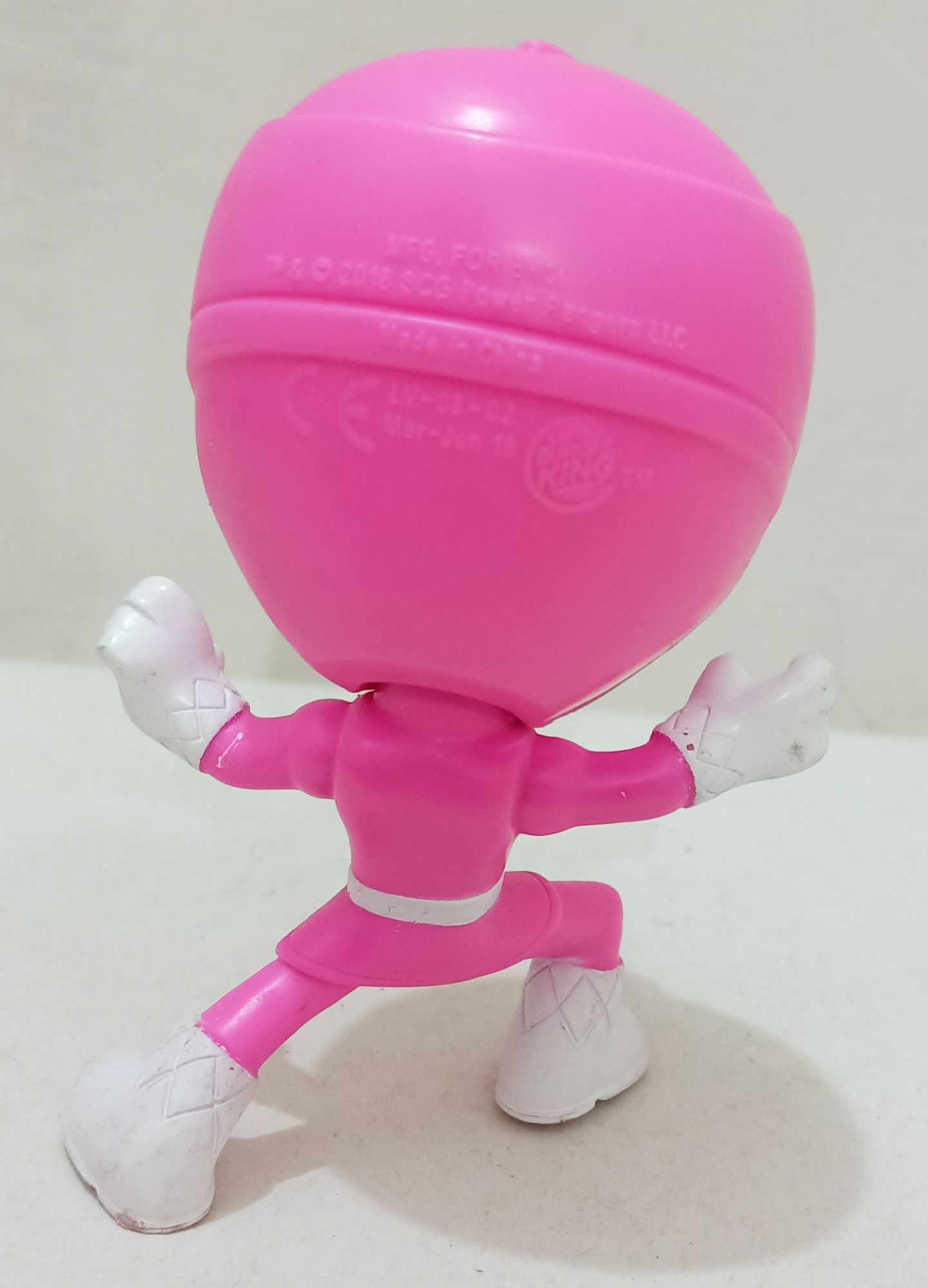 2018 Burger King Pink power ranger toy Moveable head action figure - Main Image
