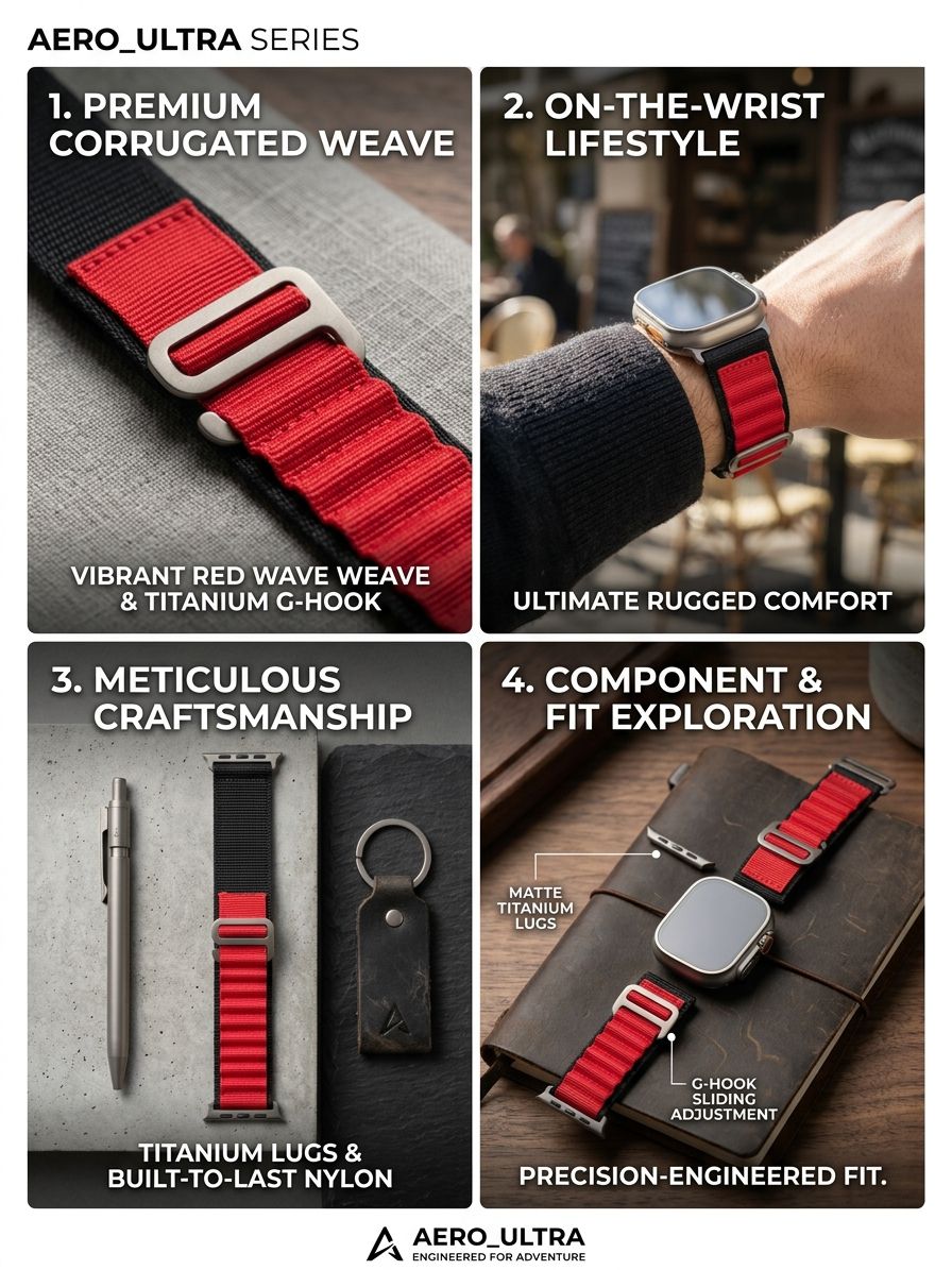 Premium Alpine Loop Smart Watch Strap 42mm to 49mm – Adjustable Nylon Sports Wrist Band for Daily Wear & Outdoor Activities